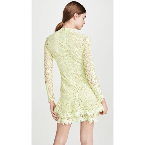 Jonathan Simkhai Guipure Lace Long Sleeve Mini Dress Pear Size 6 - Picture 2 of 12